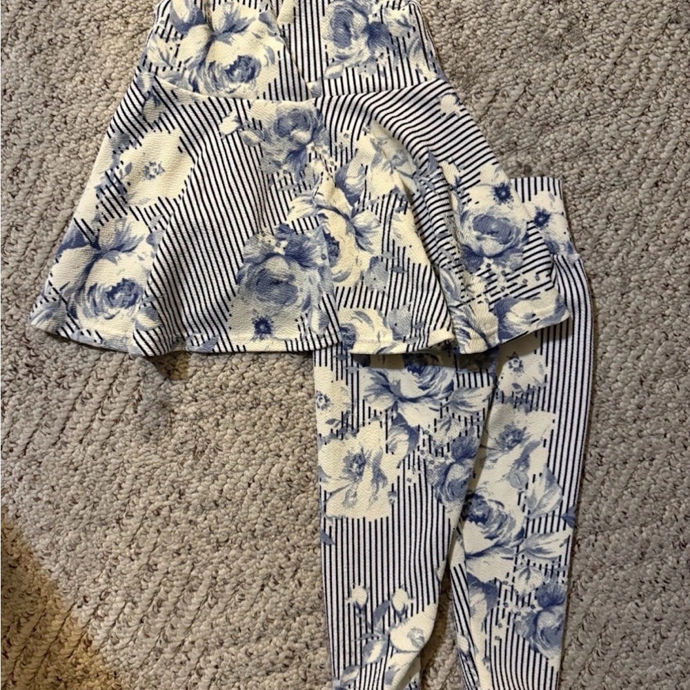 Floral Striped Kids Matching Set - Picture 4 of 8